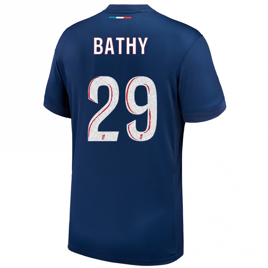 Kids Football Griedge Mbock Bathy #29 Navy Blue White Home Jersey 2024/25 T-Shirt Nz