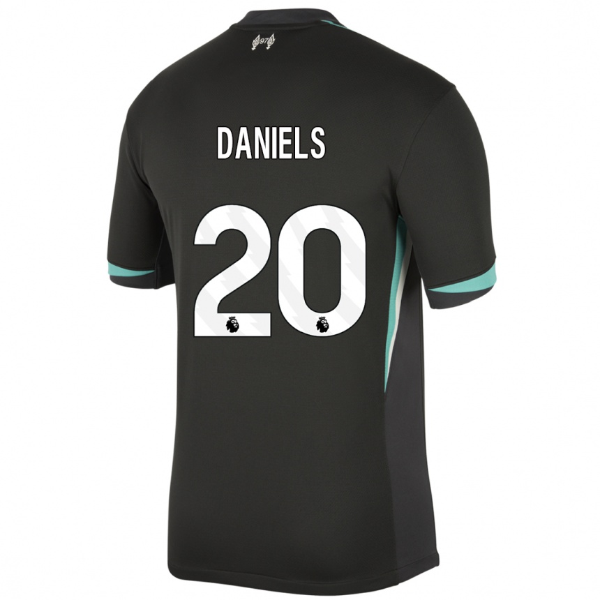 Kids Football Yana Daniels #20 Black Anthracite White Away Jersey 2024/25 T-Shirt Nz