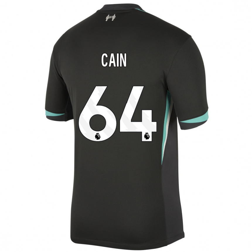 Kids Football Jake Cain #64 Black Anthracite White Away Jersey 2024/25 T-Shirt Nz