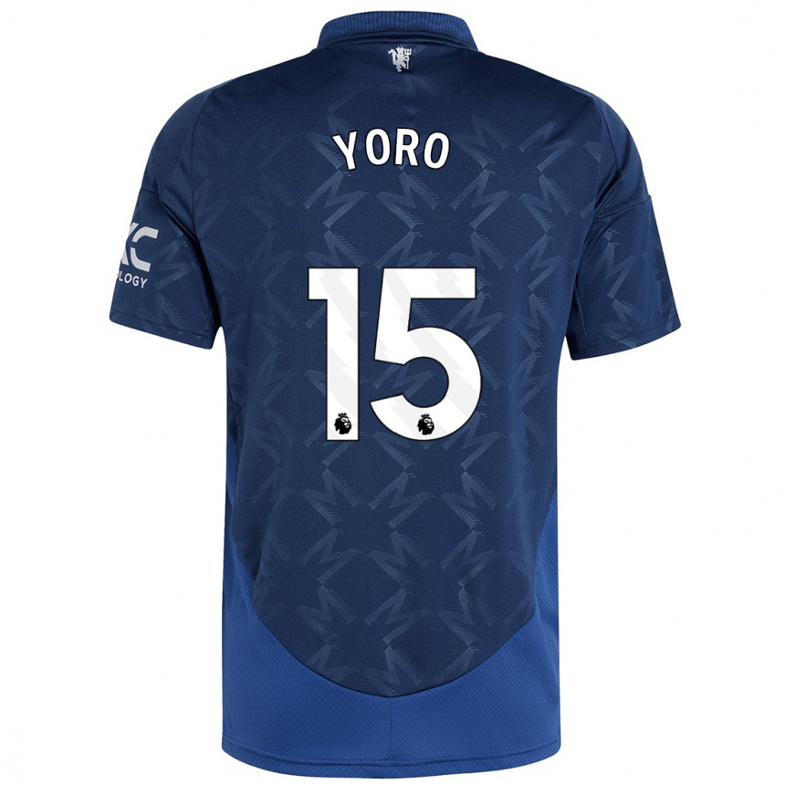 Kids Football Leny Yoro #15 Indigo Away Jersey 2024/25 T-Shirt Nz