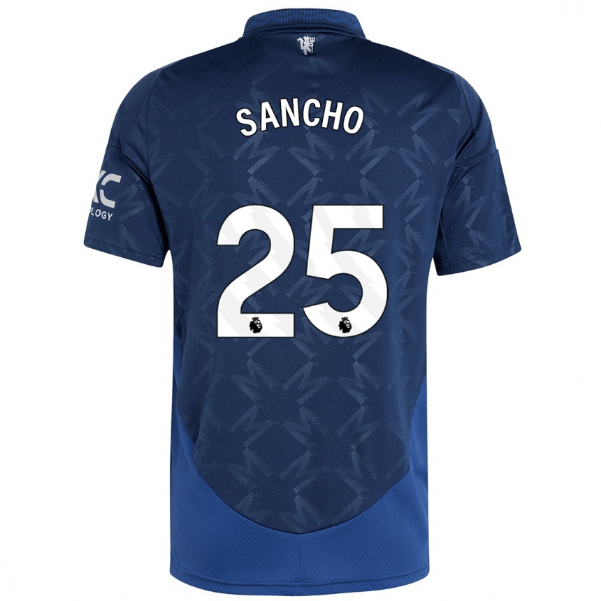 Kids Football Jadon Sancho #25 Indigo Away Jersey 2024/25 T-Shirt Nz