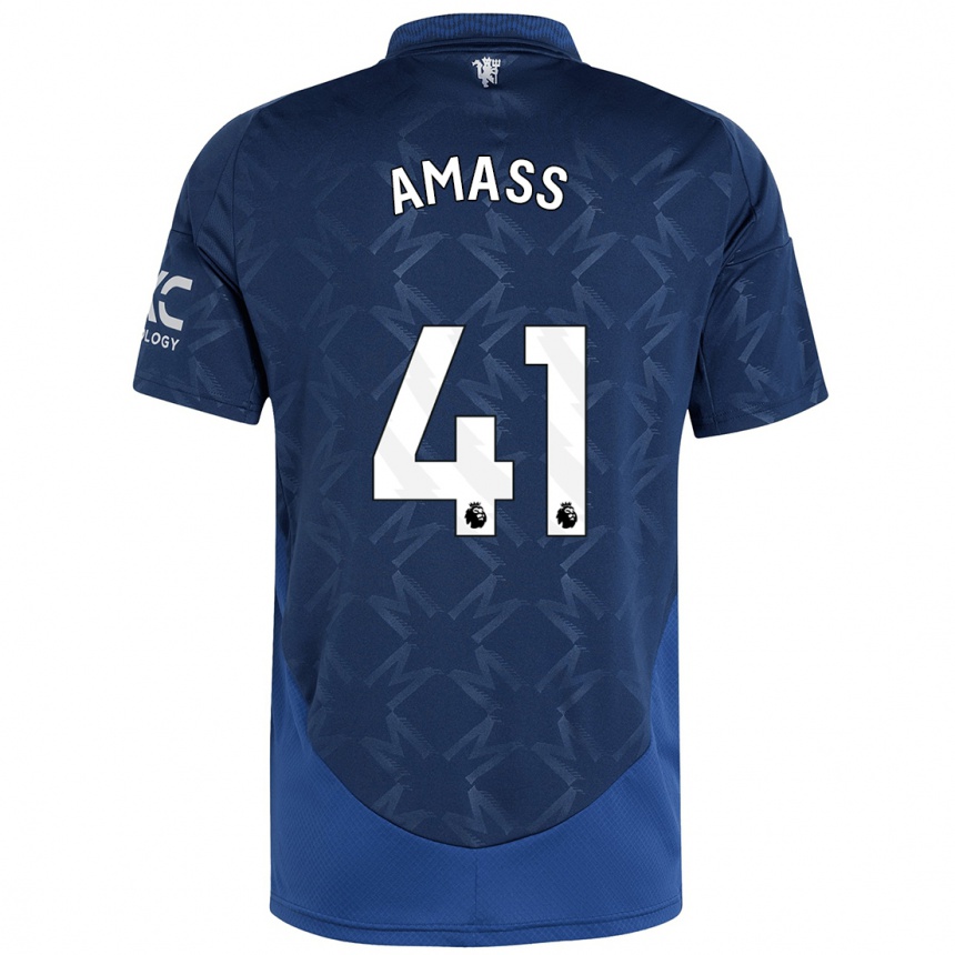 Kids Football Harry Amass #41 Indigo Away Jersey 2024/25 T-Shirt Nz