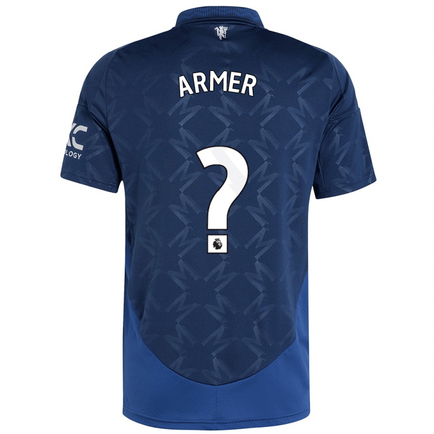 Kids Football Daniel Armer #0 Indigo Away Jersey 2024/25 T-Shirt Nz