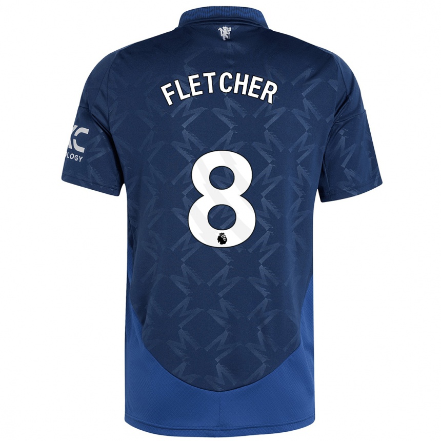 Kids Football Tyler Fletcher #8 Indigo Away Jersey 2024/25 T-Shirt Nz