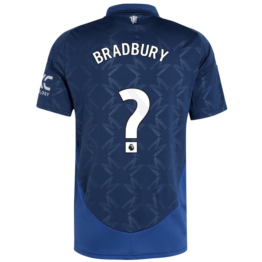 Kids Football Louie Bradbury #0 Indigo Away Jersey 2024/25 T-Shirt Nz