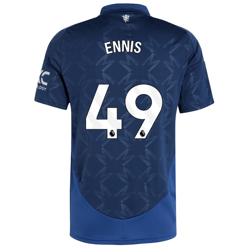 Kids Football Ethan Ennis #49 Indigo Away Jersey 2024/25 T-Shirt Nz