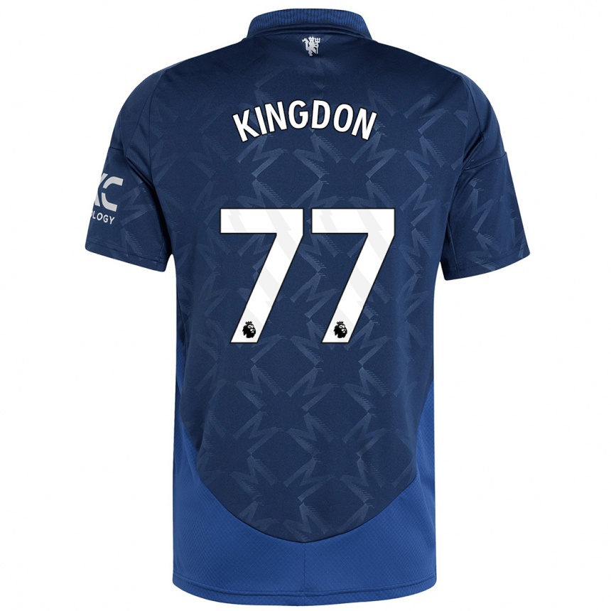 Kids Football Jack Kingdon #77 Indigo Away Jersey 2024/25 T-Shirt Nz