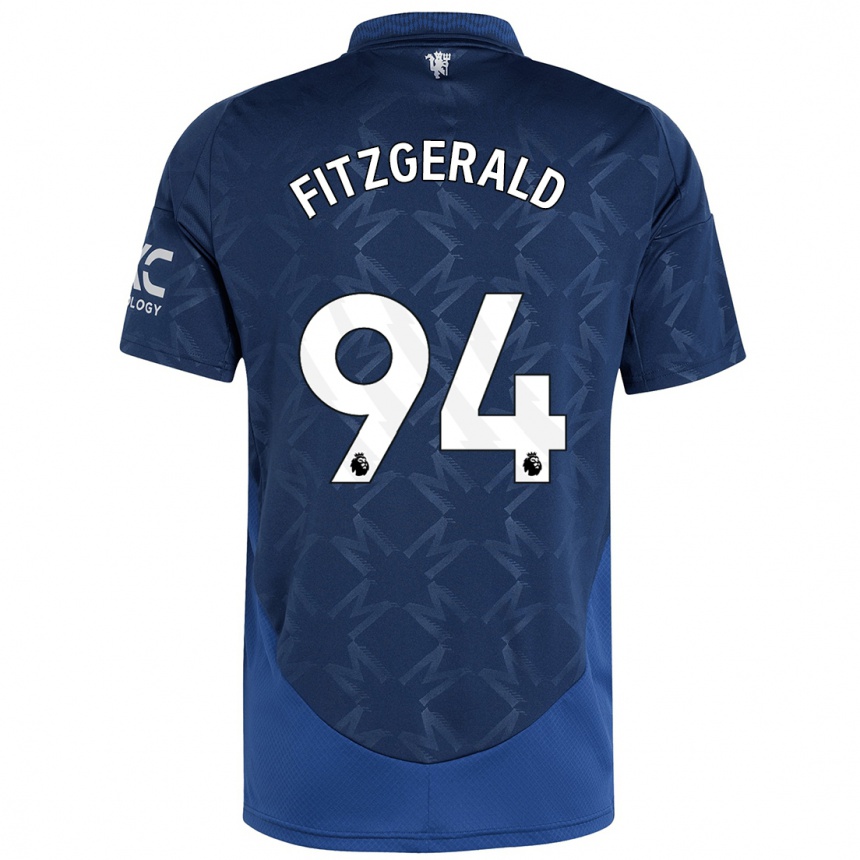 Kids Football Jayce Fitzgerald #94 Indigo Away Jersey 2024/25 T-Shirt Nz