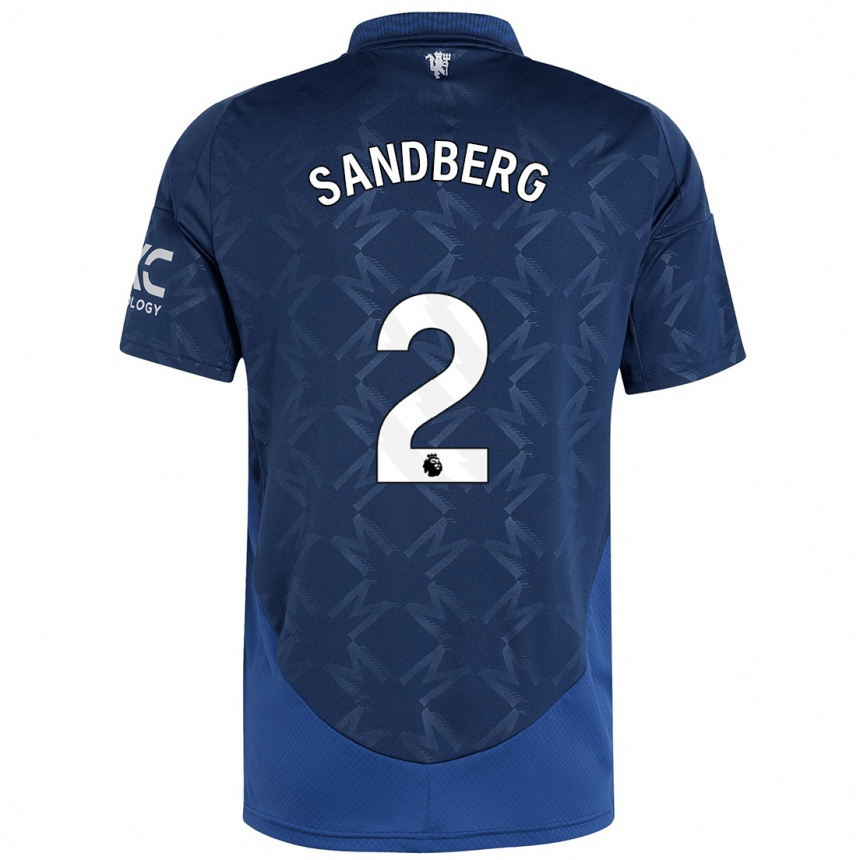 Kids Football Anna Sandberg #2 Indigo Away Jersey 2024/25 T-Shirt Nz