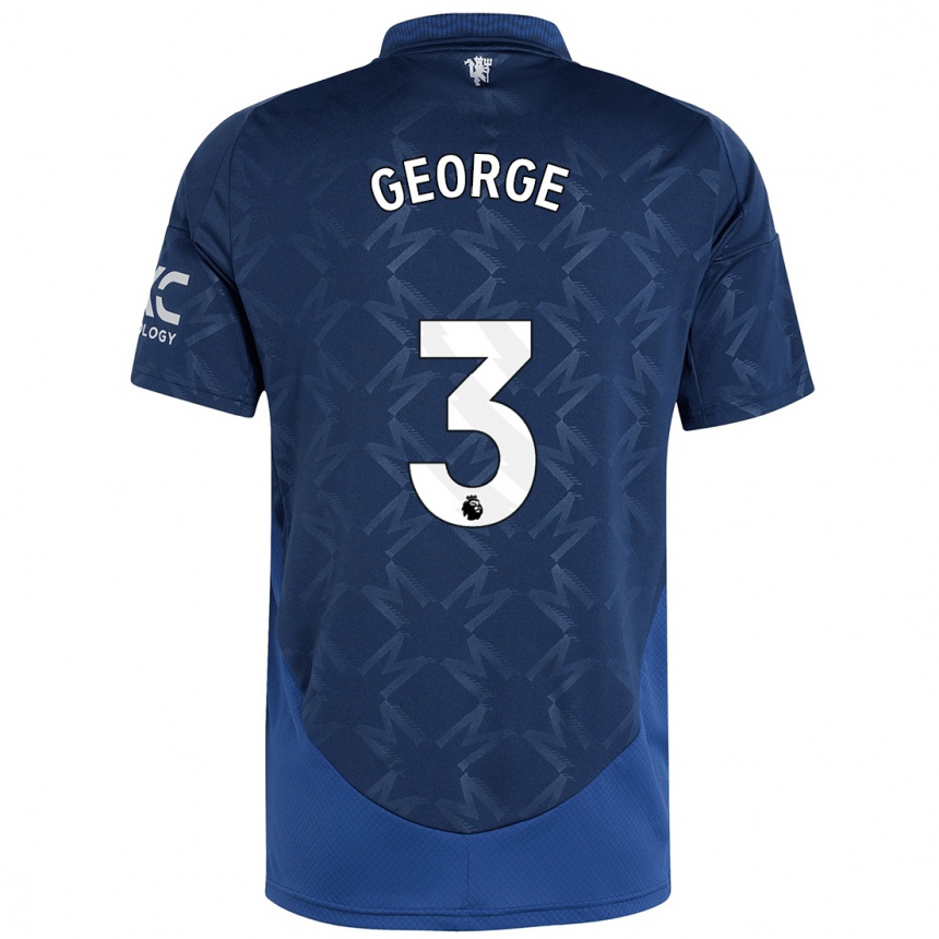 Kids Football Gabby George #3 Indigo Away Jersey 2024/25 T-Shirt Nz