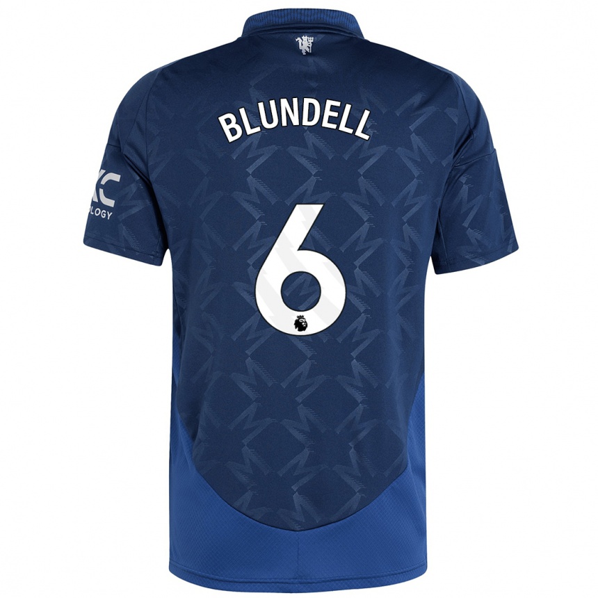 Kids Football Hannah Blundell #6 Indigo Away Jersey 2024/25 T-Shirt Nz