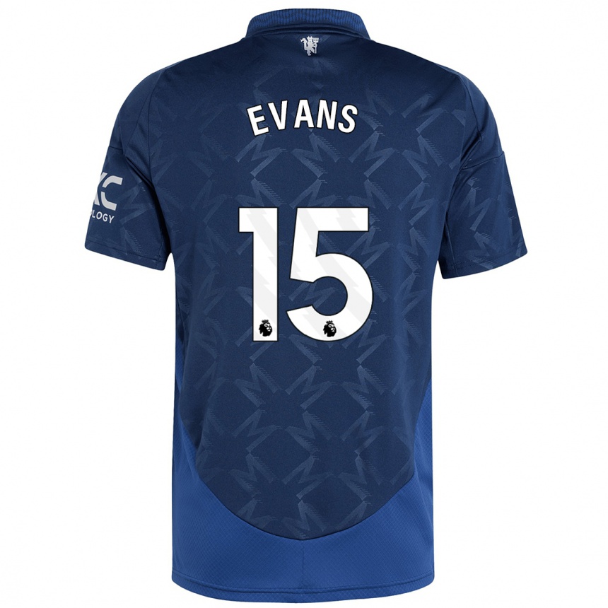 Kids Football Gemma Evans #15 Indigo Away Jersey 2024/25 T-Shirt Nz