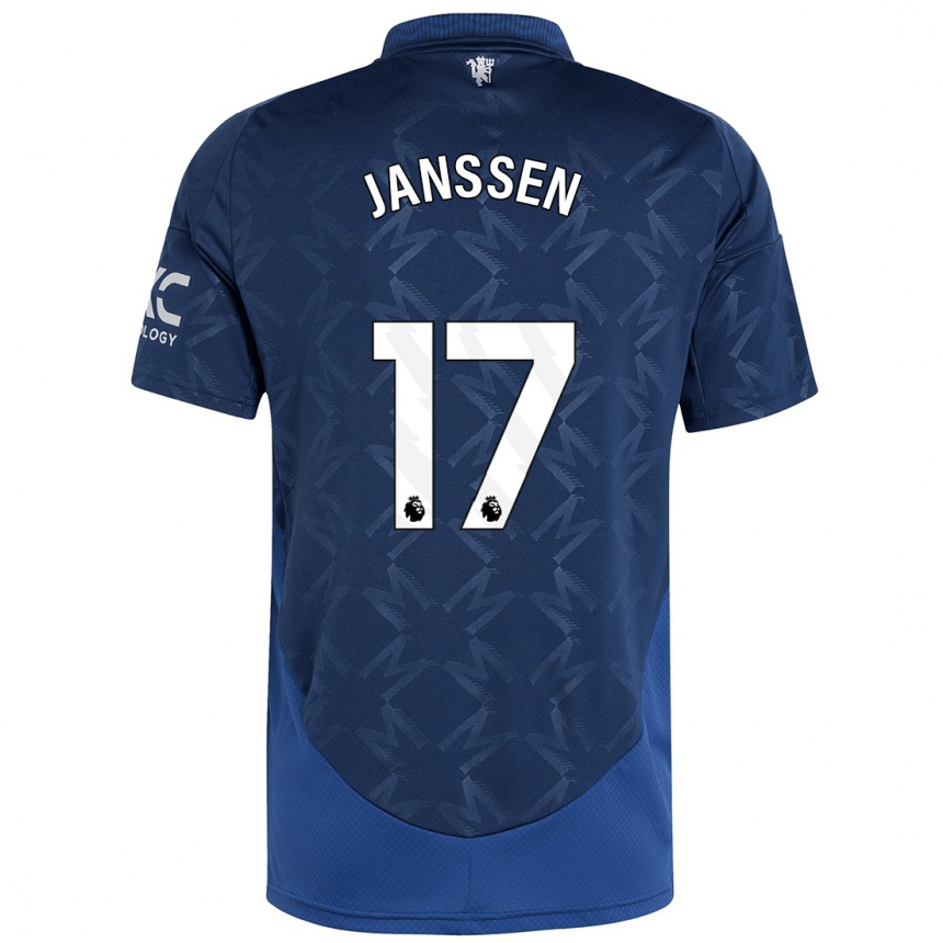 Kids Football Dominique Janssen #17 Indigo Away Jersey 2024/25 T-Shirt Nz