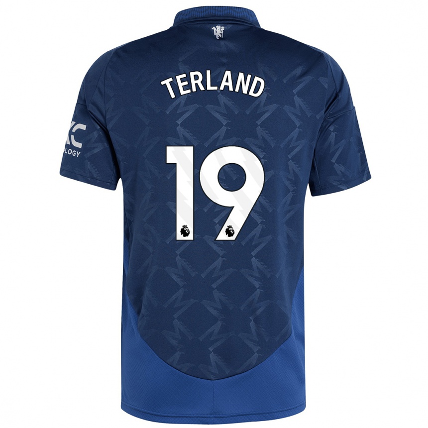 Kids Football Elisabeth Terland #19 Indigo Away Jersey 2024/25 T-Shirt Nz