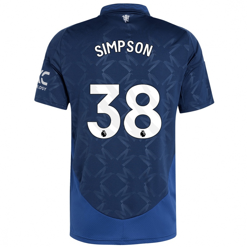 Kids Football Jess Simpson #38 Indigo Away Jersey 2024/25 T-Shirt Nz