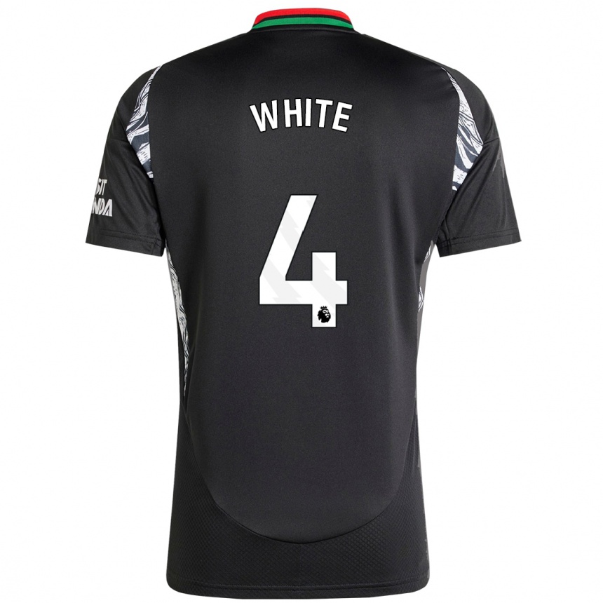 Kids Football Ben White #4 Black Away Jersey 2024/25 T-Shirt Nz