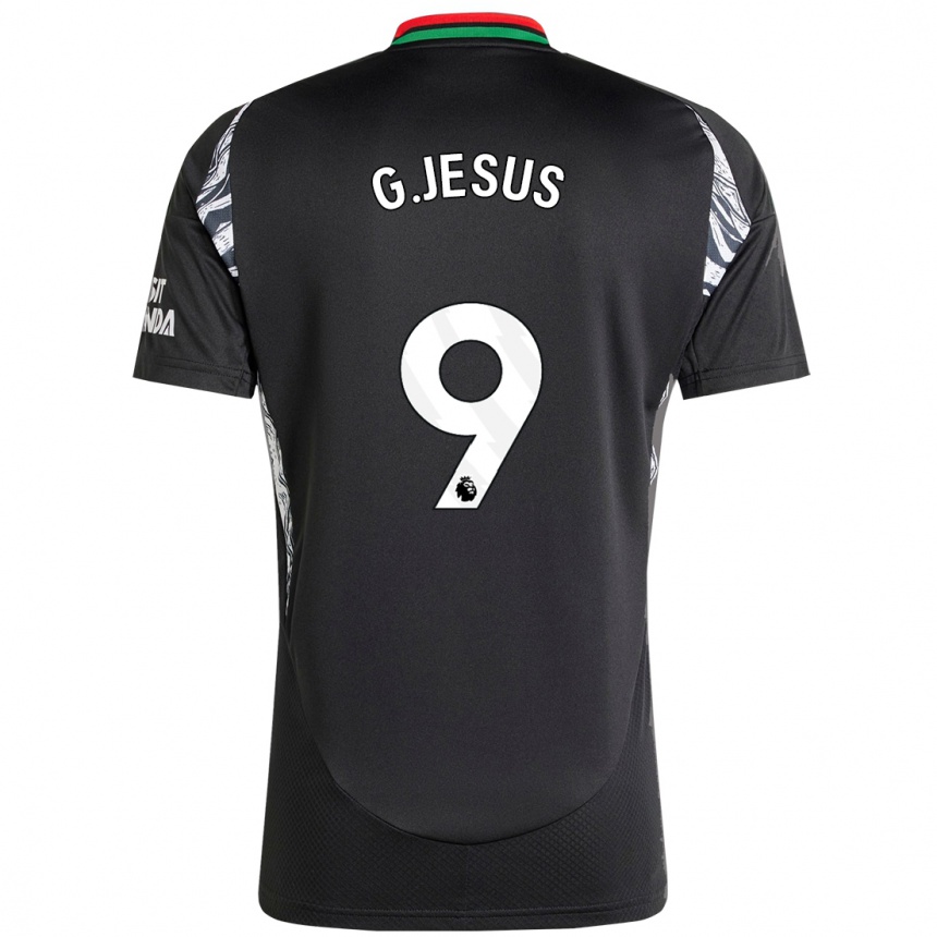 Kids Football Gabriel Jesus #9 Black Away Jersey 2024/25 T-Shirt Nz