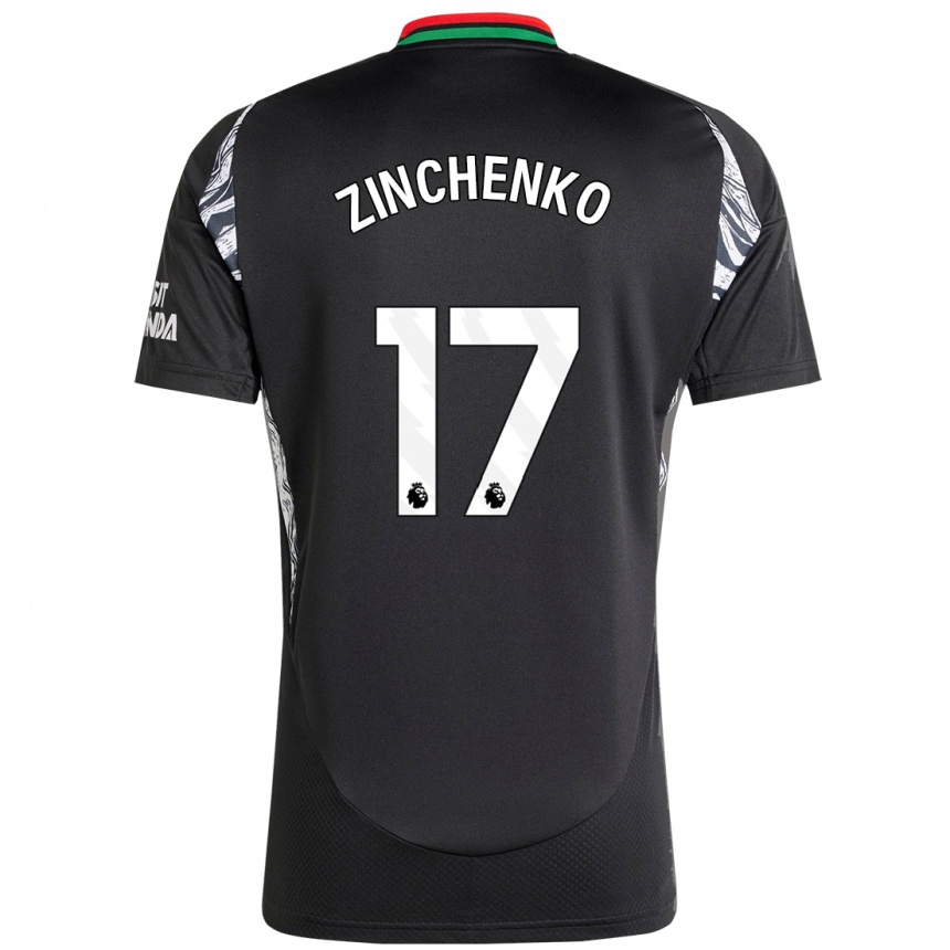 Kids Football Oleksandr Zinchenko #17 Black Away Jersey 2024/25 T-Shirt Nz