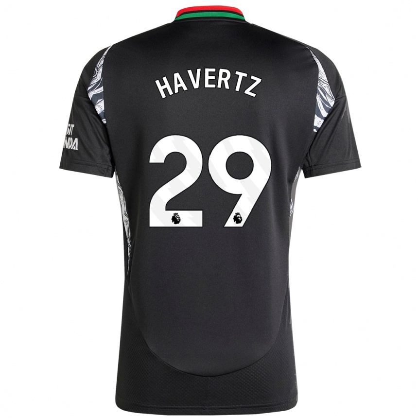 Kids Football Kai Havertz #29 Black Away Jersey 2024/25 T-Shirt Nz