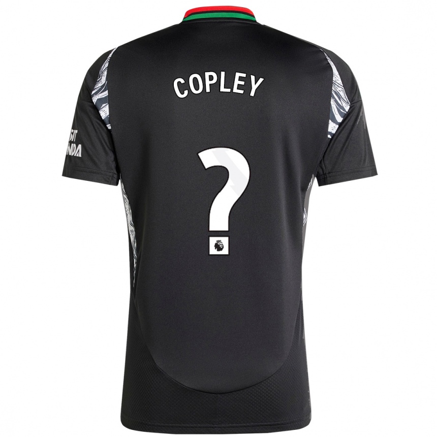 Kids Football Louie Copley #0 Black Away Jersey 2024/25 T-Shirt Nz