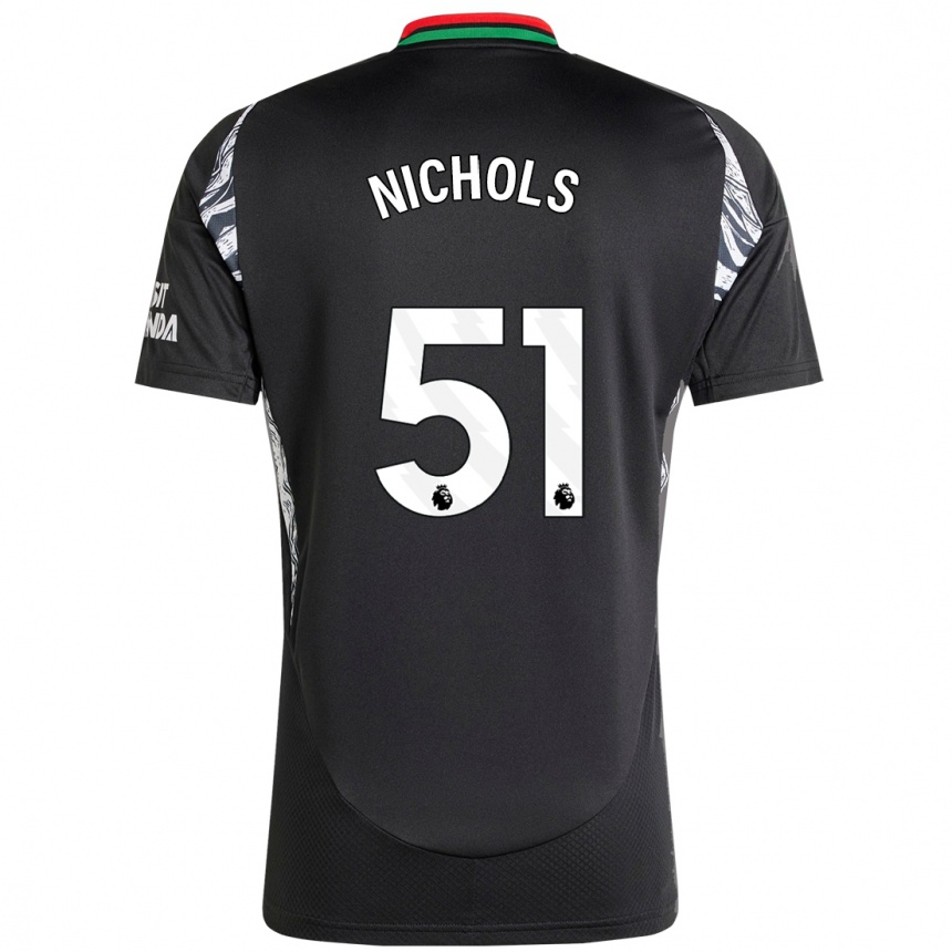 Kids Football Josh Nichols #51 Black Away Jersey 2024/25 T-Shirt Nz