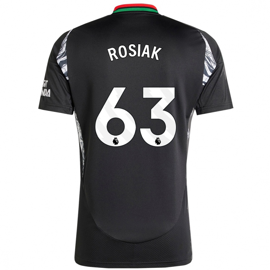 Kids Football Michal Rosiak #63 Black Away Jersey 2024/25 T-Shirt Nz