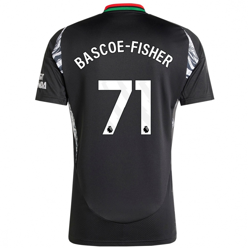 Kids Football Jakai Bascoe-Fisher #71 Black Away Jersey 2024/25 T-Shirt Nz