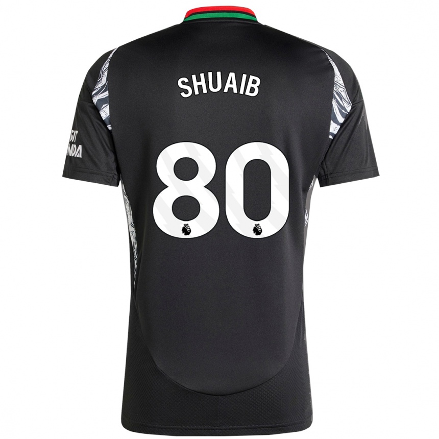 Kids Football Zac Shuaib #80 Black Away Jersey 2024/25 T-Shirt Nz