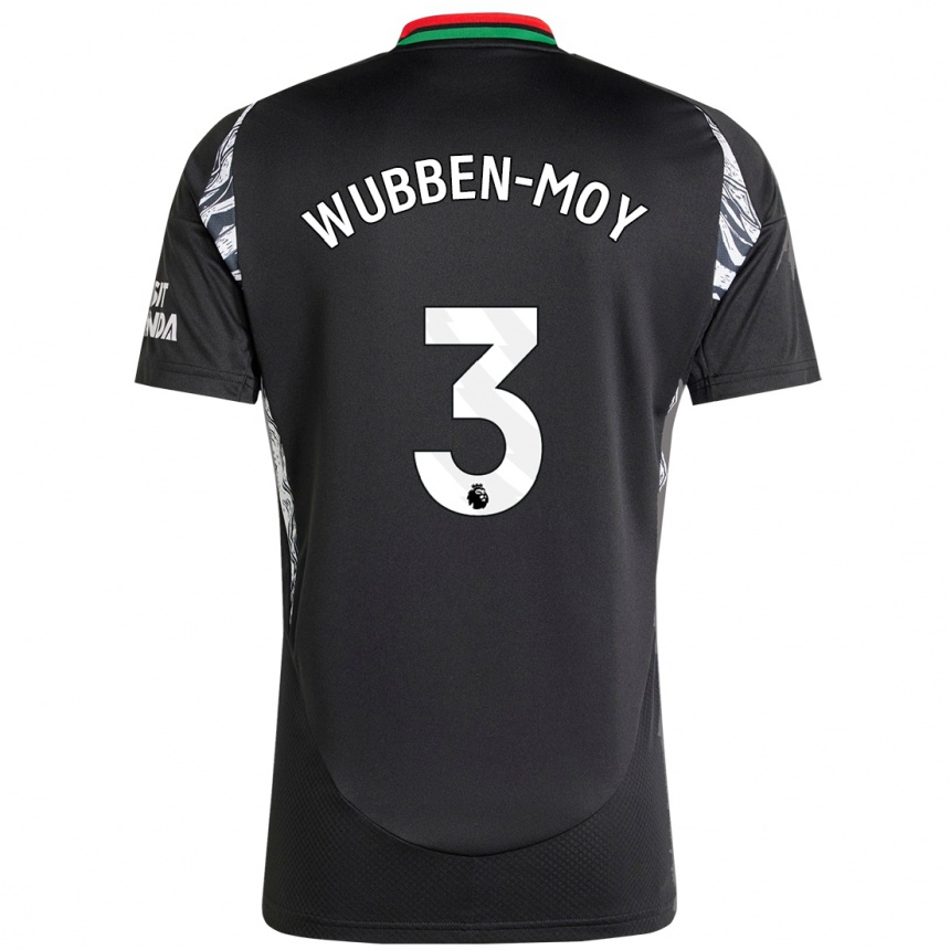 Kids Football Lotte Wubben-Moy #3 Black Away Jersey 2024/25 T-Shirt Nz