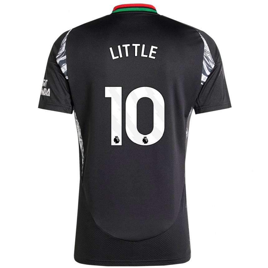 Kids Football Kim Little #10 Black Away Jersey 2024/25 T-Shirt Nz