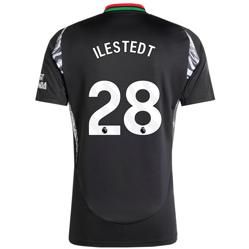 Kids Football Amanda Ilestedt #28 Black Away Jersey 2024/25 T-Shirt Nz