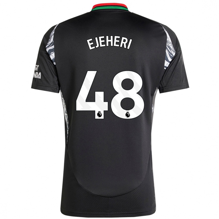 Kids Football Ovie Ejeheri #48 Black Away Jersey 2024/25 T-Shirt Nz