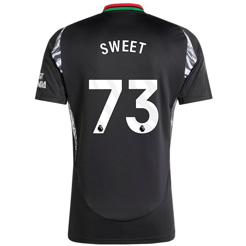 Kids Football James Sweet #73 Black Away Jersey 2024/25 T-Shirt Nz