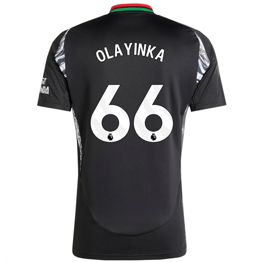 Kids Football James Olayinka #66 Black Away Jersey 2024/25 T-Shirt Nz