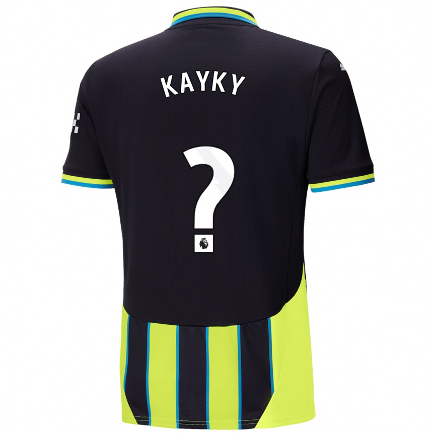 Kids Football Kayky #0 Blue Yellow Away Jersey 2024/25 T-Shirt Nz