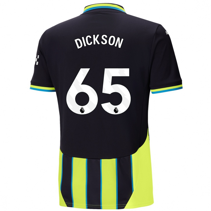 Kids Football Will Dickson #65 Blue Yellow Away Jersey 2024/25 T-Shirt Nz