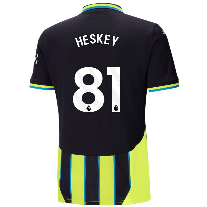 Kids Football Jaden Heskey #81 Blue Yellow Away Jersey 2024/25 T-Shirt Nz