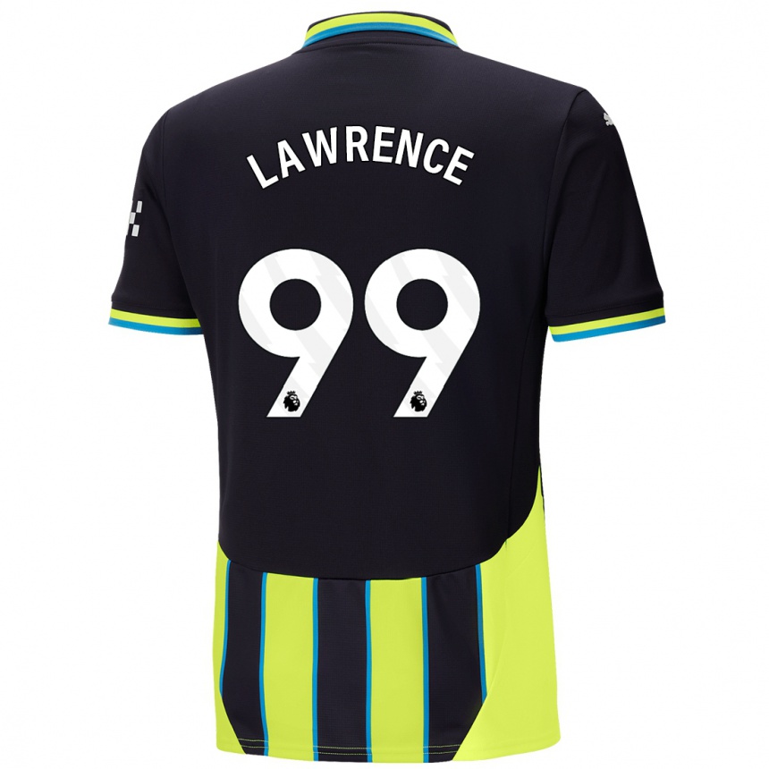 Kids Football Emilio Lawrence #99 Blue Yellow Away Jersey 2024/25 T-Shirt Nz