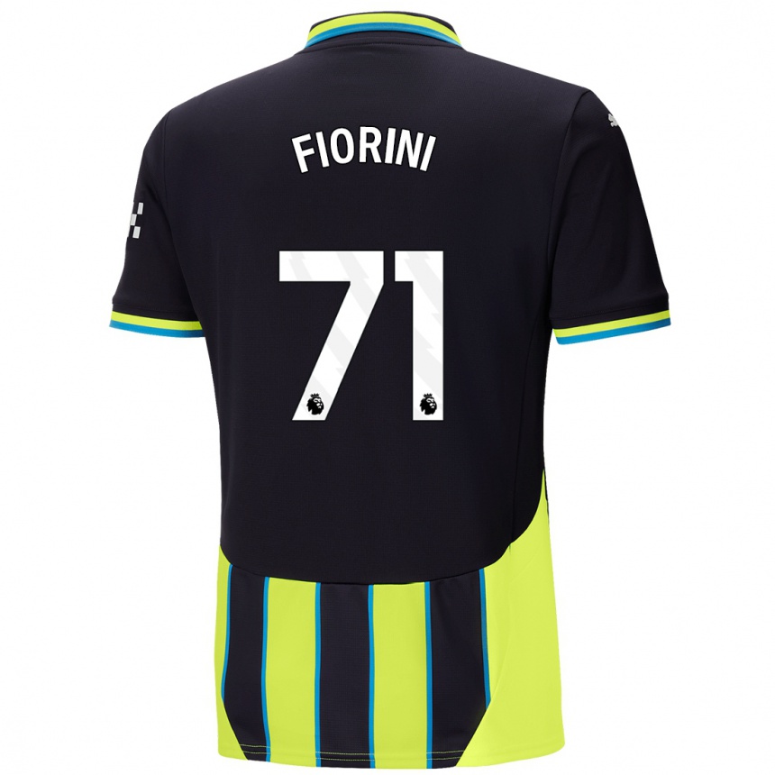 Kids Football Lewis Fiorini #71 Blue Yellow Away Jersey 2024/25 T-Shirt Nz