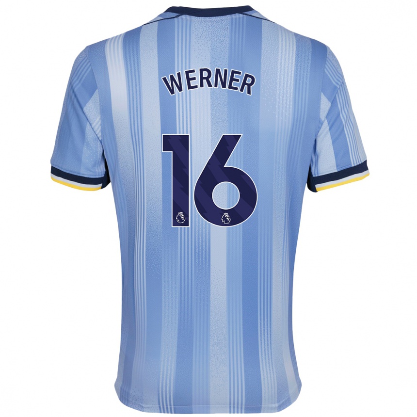 Kids Football Timo Werner #16 Light Blue Away Jersey 2024/25 T-Shirt Nz