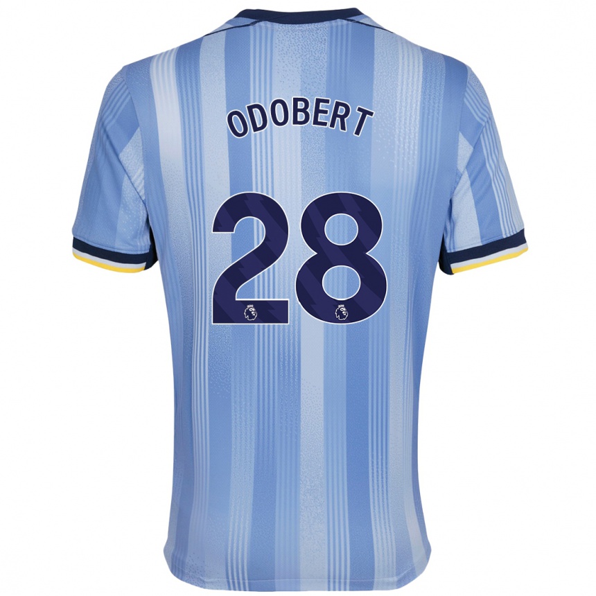 Kids Football Wilson Odobert #28 Light Blue Away Jersey 2024/25 T-Shirt Nz