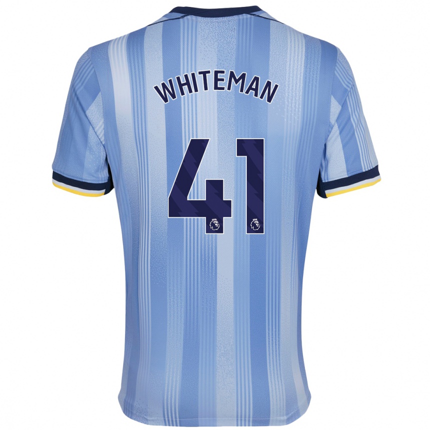 Kids Football Alfie Whiteman #41 Light Blue Away Jersey 2024/25 T-Shirt Nz