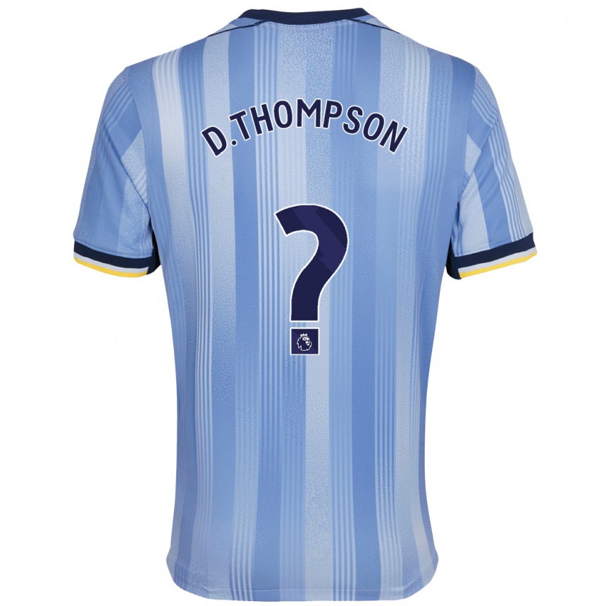 Kids Football Dylan Thompson #0 Light Blue Away Jersey 2024/25 T-Shirt Nz