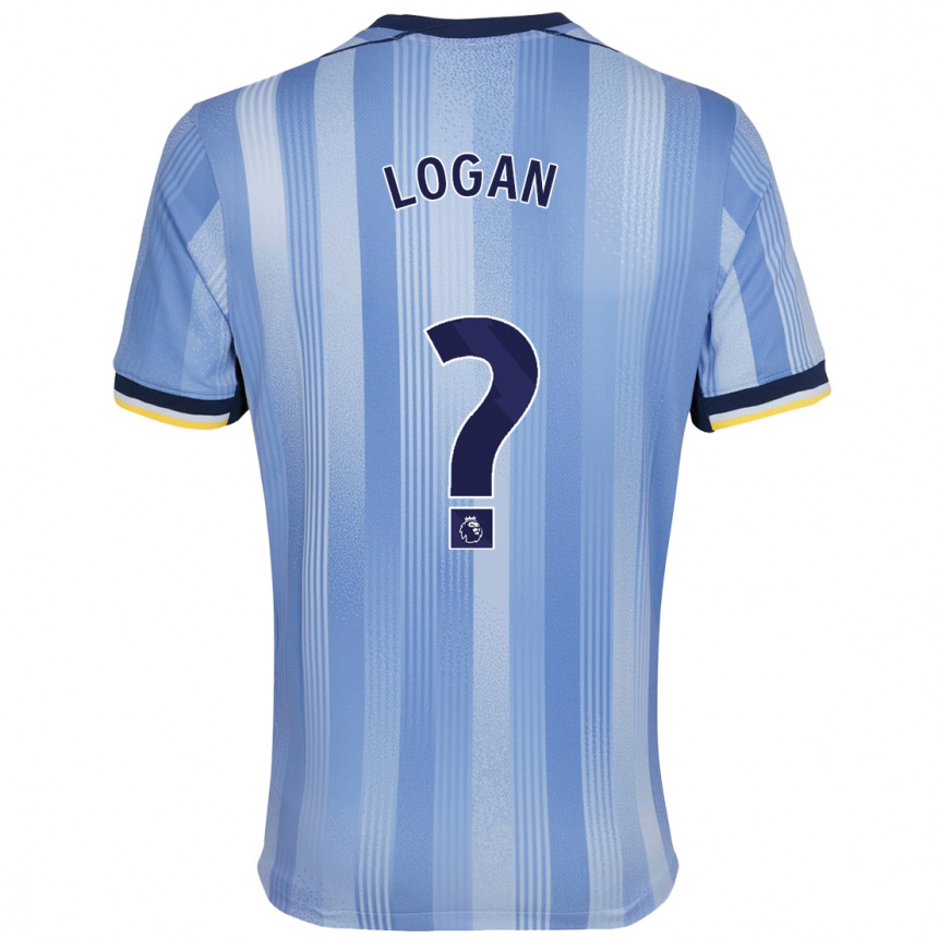 Kids Football Calum Logan #0 Light Blue Away Jersey 2024/25 T-Shirt Nz