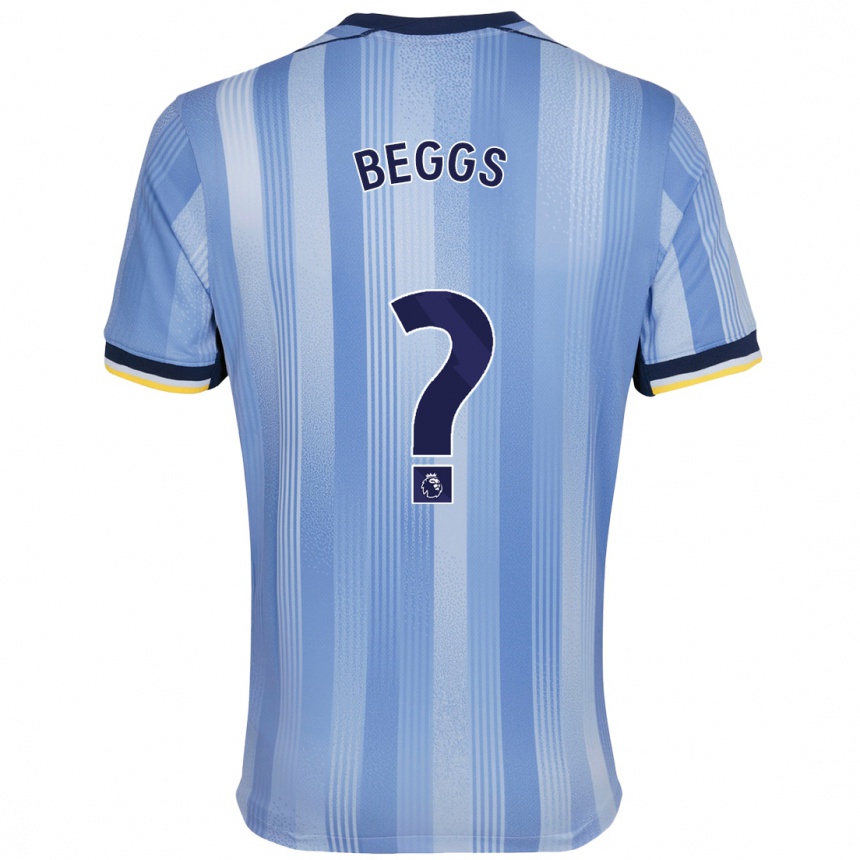 Kids Football Jamel Beggs #0 Light Blue Away Jersey 2024/25 T-Shirt Nz