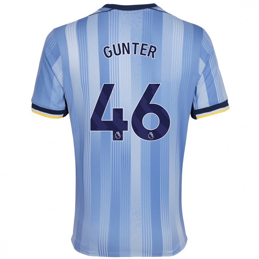 Kids Football Luca Gunter #46 Light Blue Away Jersey 2024/25 T-Shirt Nz