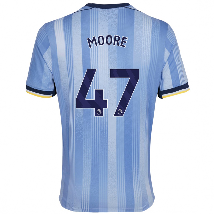 Kids Football Mikey Moore #47 Light Blue Away Jersey 2024/25 T-Shirt Nz