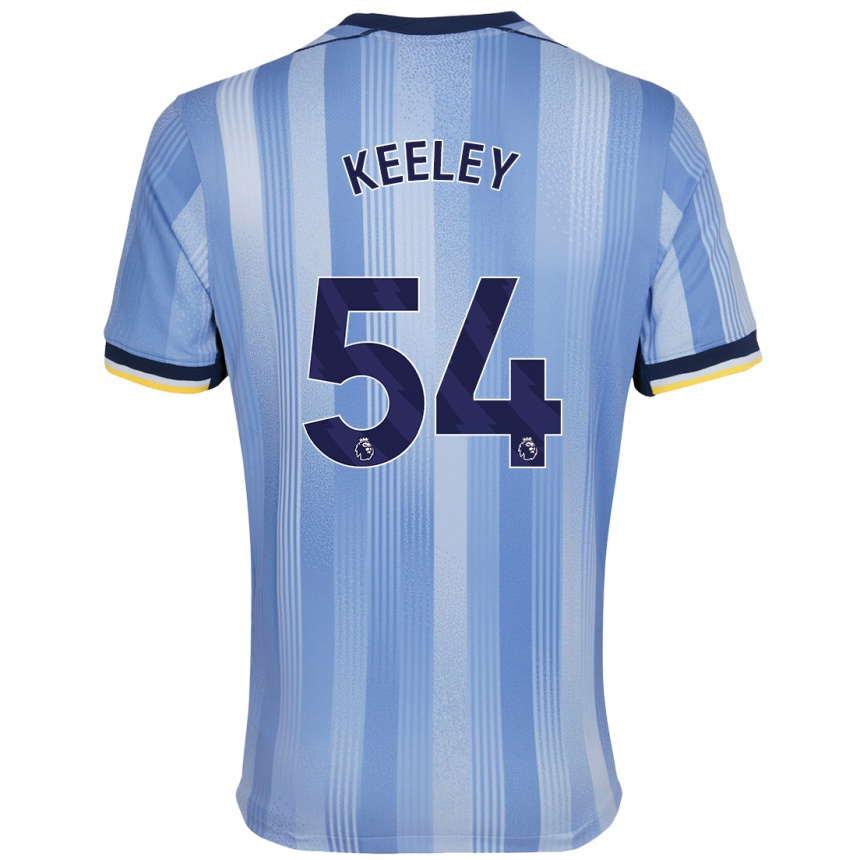 Kids Football Josh Keeley #54 Light Blue Away Jersey 2024/25 T-Shirt Nz