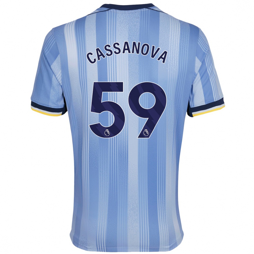 Kids Football Dante Cassanova #59 Light Blue Away Jersey 2024/25 T-Shirt Nz