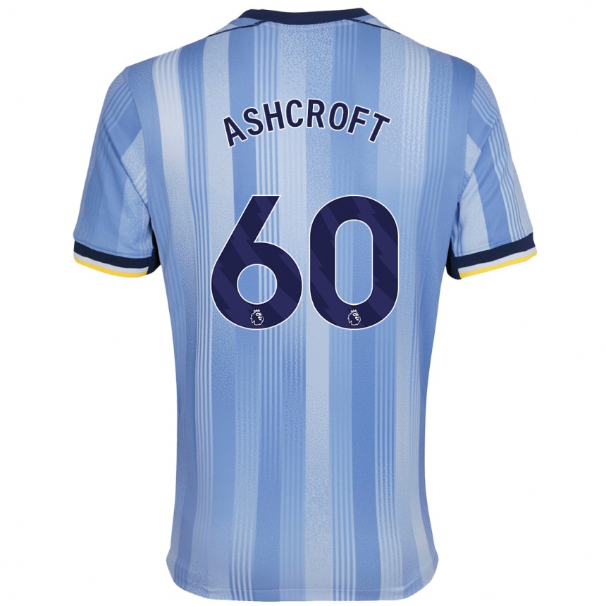 Kids Football Tyrell Ashcroft #60 Light Blue Away Jersey 2024/25 T-Shirt Nz